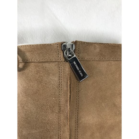 New Michael Kors Remi 9.5 Suede Light Khaki Beige Ankle Bootie Boots Stilettos - Picture 6 of 11